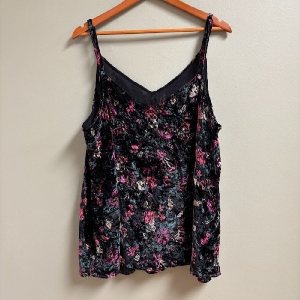 Torrid Women Floral Velvet Tank Top Size 3 Whimsigoth Fairy Grunge Dark Romantic - Picture 4 of 9